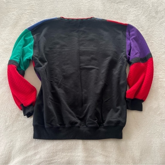 Vintage Belvedere Colorblock Crew Neck Unisex Pullover Sweater - Picture 3 of 6